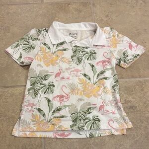 Place Kids Flamingo and Leaf Print Polo